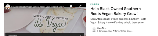 Give us that Boost to Get to the Next Level - Southern Roots Vegan Bakery