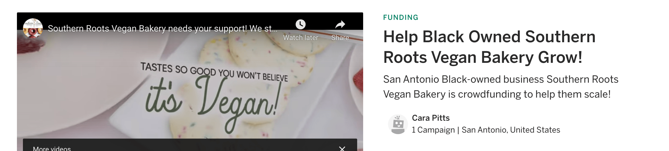 Give us that Boost to Get to the Next Level - Southern Roots Vegan Bakery