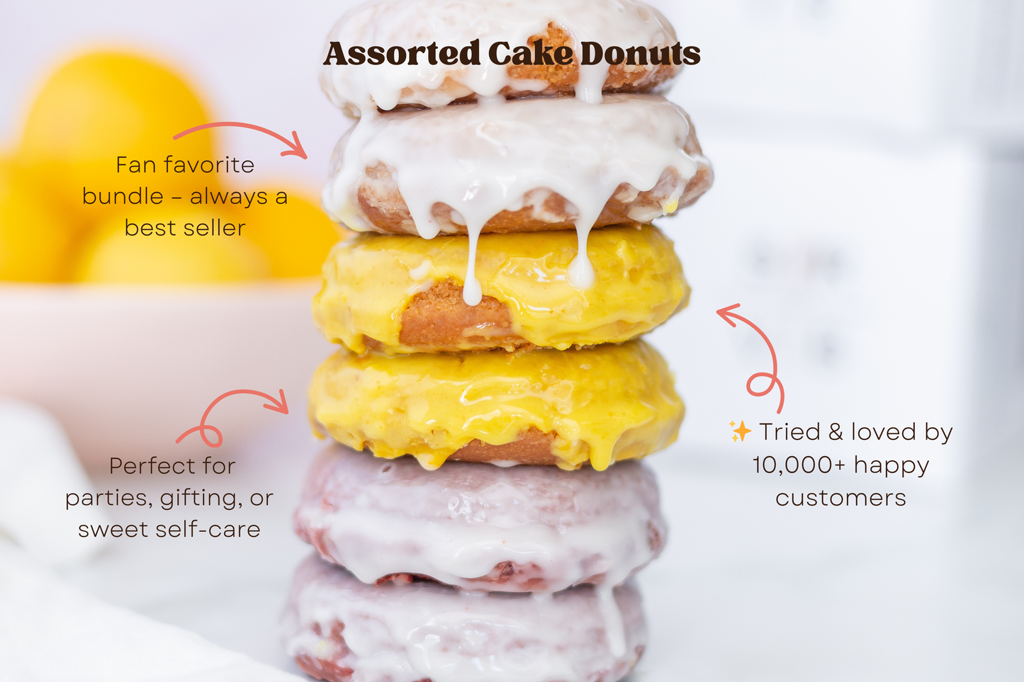 Assorted Cake Donuts (Dozen, 4 of each Flavor)