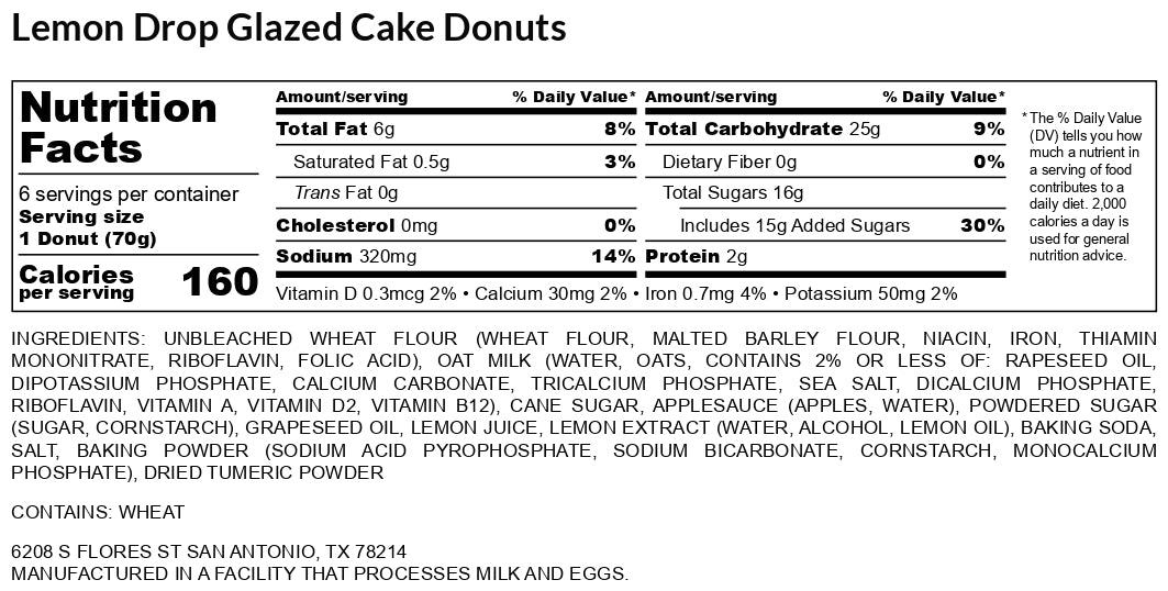 Half Dozen Vegan Cake Donuts (Free Shipping) - Southern Roots Vegan Bakery
